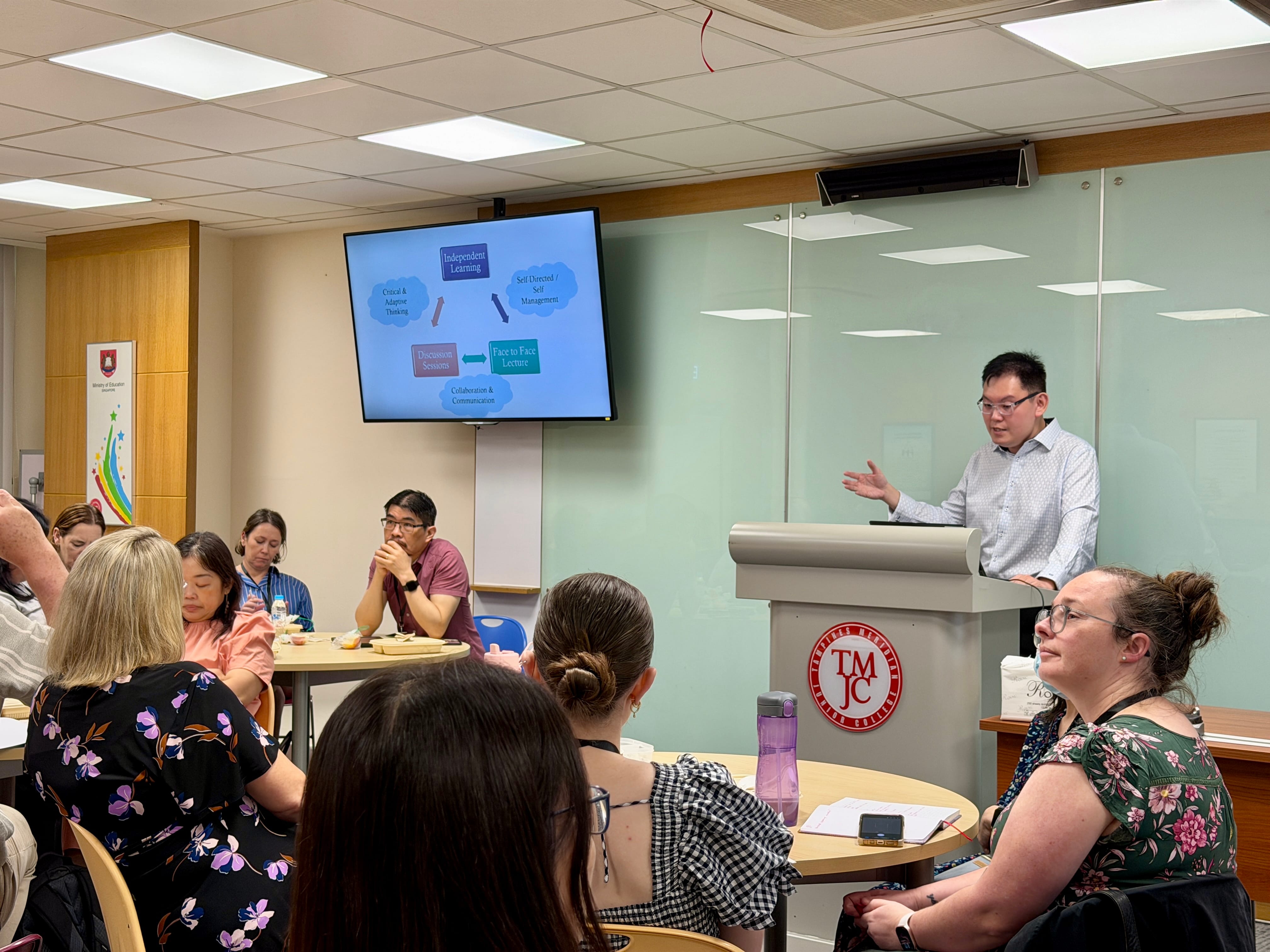 HOD of Mathematics, Mr Vanson Lim, sharing our department's pedagogy
